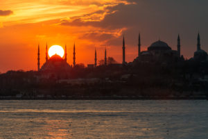 Istanbul Sunset over sultanahmet old city