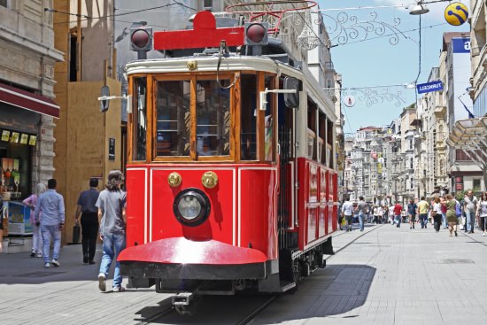 The historical tram that runs through the heart of Beyoğlu